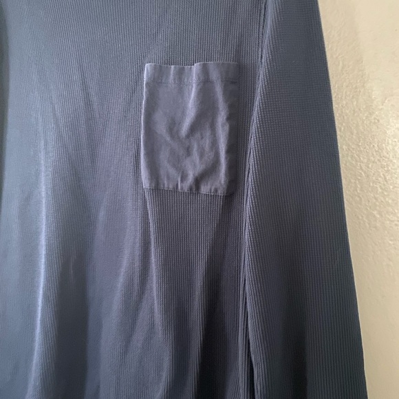 Ted Baker London Navy Blue Waffle Knit Thermal Men’s Size 5 XL Long Sleeves - Picture 3 of 9